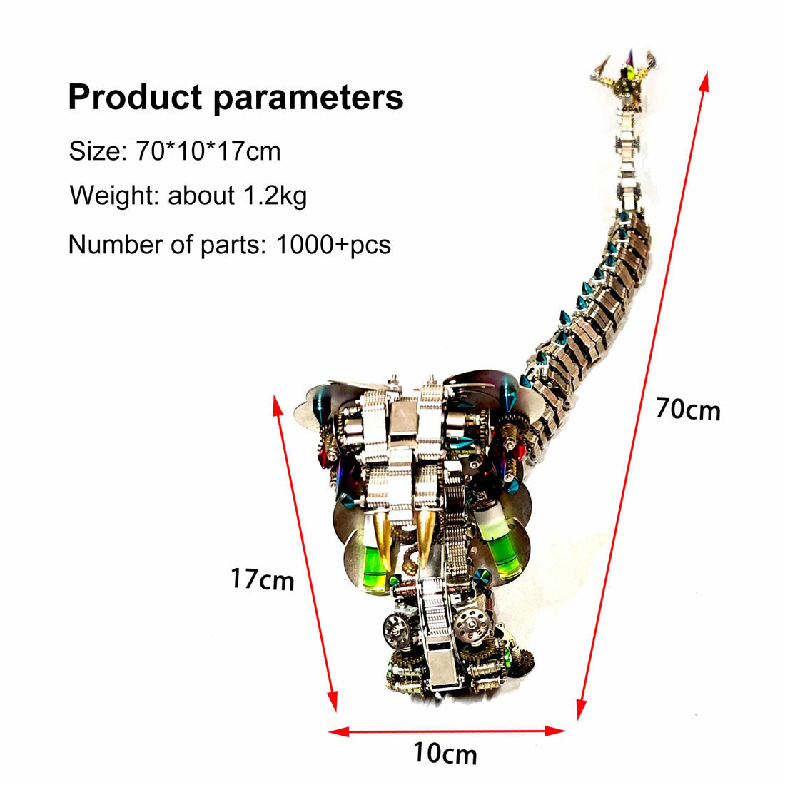 Mechanical Punk Cobra Snake 3D Metal Puzzle Building Kits 1000+PCS