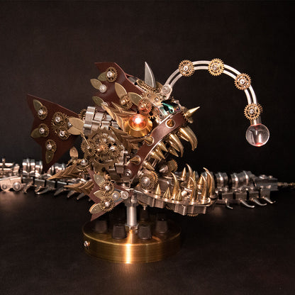 Steampunk Anglerfish 3D Metal Puzzle DIY Kit with Base 700+pcs