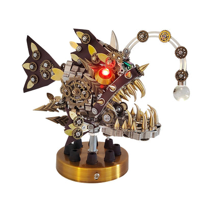 Steampunk Anglerfish 3D Metal Puzzle DIY Kit with Base 700+pcs