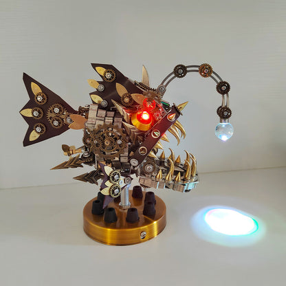 Steampunk Anglerfish 3D Metal Puzzle DIY Kit with Base 700+pcs