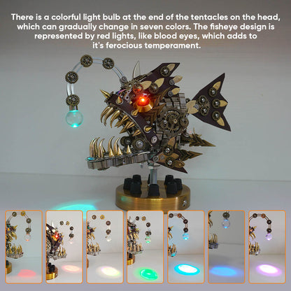 Steampunk Anglerfish 3D Metal Puzzle DIY Kit with Base 700+pcs