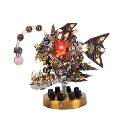 Steampunk Anglerfish 3D Metal Puzzle DIY Kit with Base 700+pcs