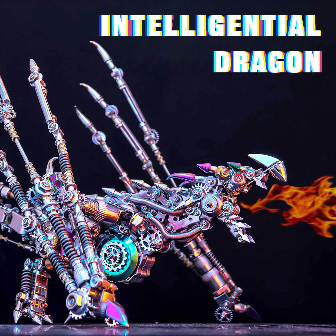 Western Dragon Cyberpunk 3D Metal Puzzle Model Kit 1300+ PCS